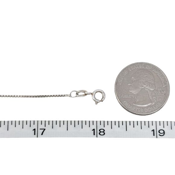 Vintage Italy DBJ Sterling Silver 925 1.1mm Box Chain Necklace 18" - Picture 2 of 3